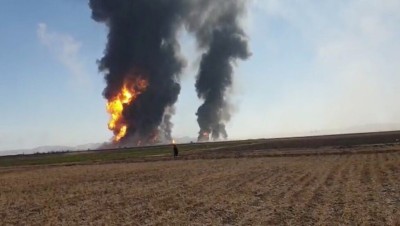 انفجار ضخم يضرب خطا لمكثفات الغاز في إيران (فيديو)